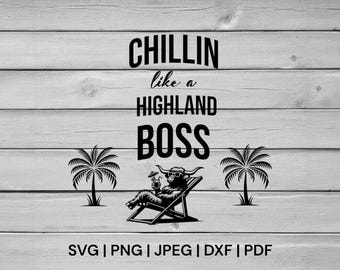 Highland Cow Boss Design - Downloadable SVG for Crafters and Sublimation Artists