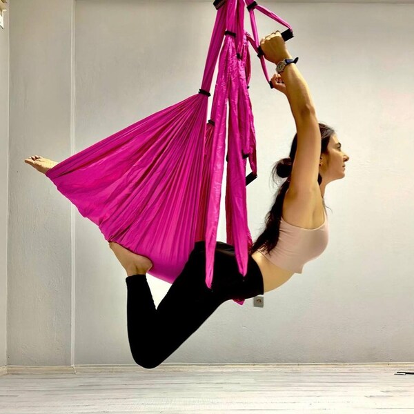 Swing Yoga Hammock , Ariel Yoga hammock, Aerial silk swing, Air Yoga, Self Practice, Yoga hammock, Yoga props,  Mother days gift