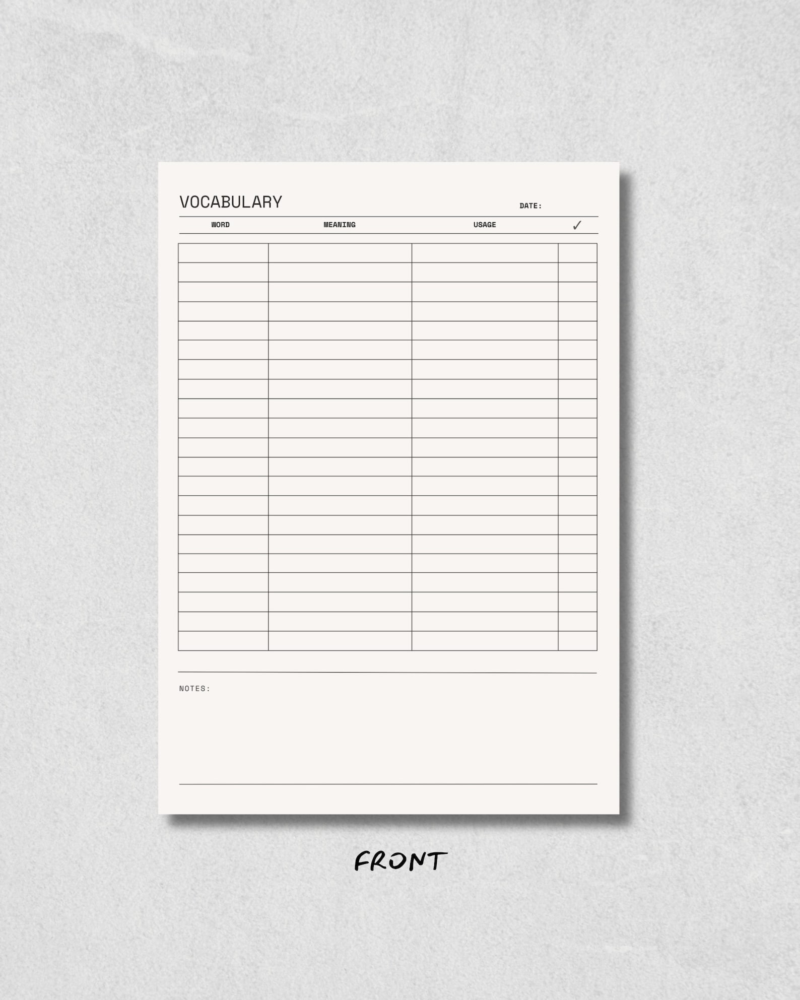 Language Learning | Vocabulary | Worksheet | Modern & Clean | Study ...