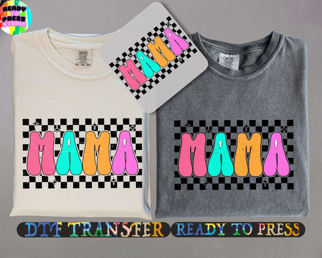 Retro Checkered Mama Dtf Transfer, Mother's Day Ready to Press, Mothers ...