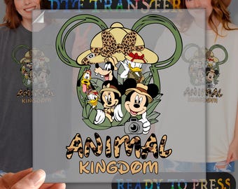 Transferencia DTF Animal Kingdom, lista para imprimir, transferencia térmica, hoja DTF, camiseta Safari Disney, camiseta Viaje Disney, sudadera Animal Kingdom