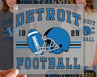 Detroit Football 1929 Dtf Transfer, Ready To Press, Heat Transfer, DTF Gang Sheets, Vintage Detroit Football, Football Game Day, Detroit Fan