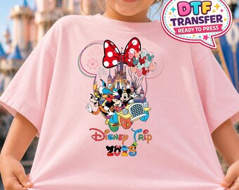 2026 Disney Trip DTF Transfer, Mickey and Friends Best Day Ever Iron On Ready To Press, Castle and Fireworks Design Heat Transfer, 2-15 inch