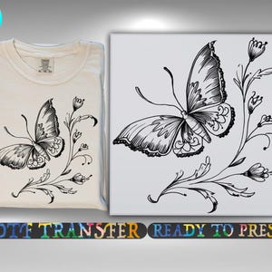 Floral Butterfly Dtf Transfer, Butterfly & Flowers Ready To Press, Nature Lover Heat Transfer, Fairycore Floral Butterflies DTF Gang Sheets