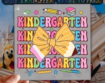 Kindergarten Dtf Transfer, Kindergarten Coquette Ready To Press, Cute Kindergarten Team, Pre-k Back to School, Heat Transfer, DTF Gang Sheet
