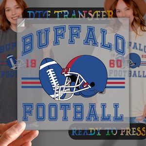 Buffalo Football 1960 Dtf Transfer, Ready To Press, Heat Transfer, DTF Gang Sheets, Trendy Football Fan Gift, Vintage Style Buffalo Football