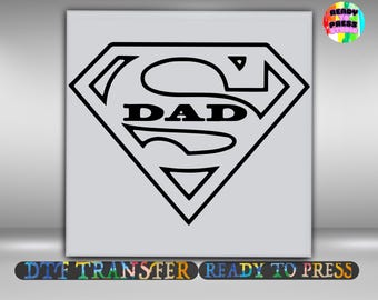 Super Dad DTF Transfer, Dad Hero Design Iron On Ready To Press, Hero Themed Family Outfits Heat Transfer, 2-15 inch