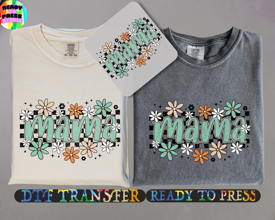 Retro Mama Dtf Transfer, Floral Mom Ready to Press, Heat Transfer, Dtf ...