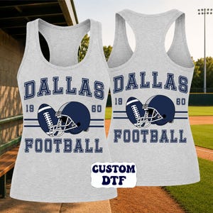 Dallas Football DTF Transfer, Sunday Football Mom Iron On Ready To Press, Vintage Navy Helmet Football Heat Transfer, 2-15 inch image 2