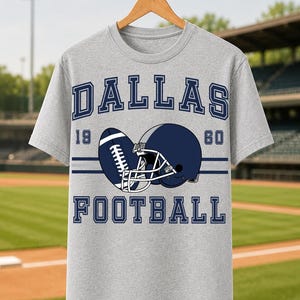 Dallas Football DTF Transfer, Sunday Football Mom Iron On Ready To Press, Vintage Navy Helmet Football Heat Transfer, 2-15 inch image 10