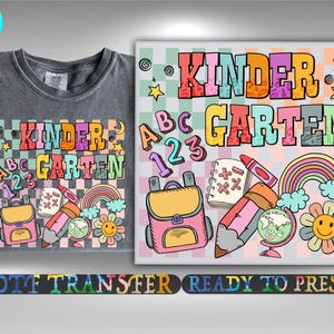 Preppy Back to School Dtf Transfer, Boy Girl School Kindergarten Ready To Press, Heat Transfer, DTF Gang Sheet, Kindergarten Pre-k Grade DTF