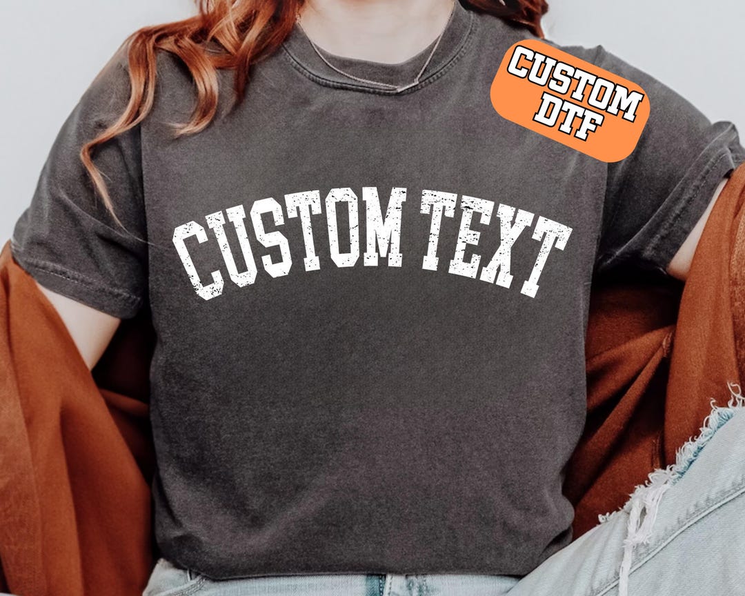 Custom Text DTF Transfer, Personalized Shirt Text Designs Iron on Ready ...