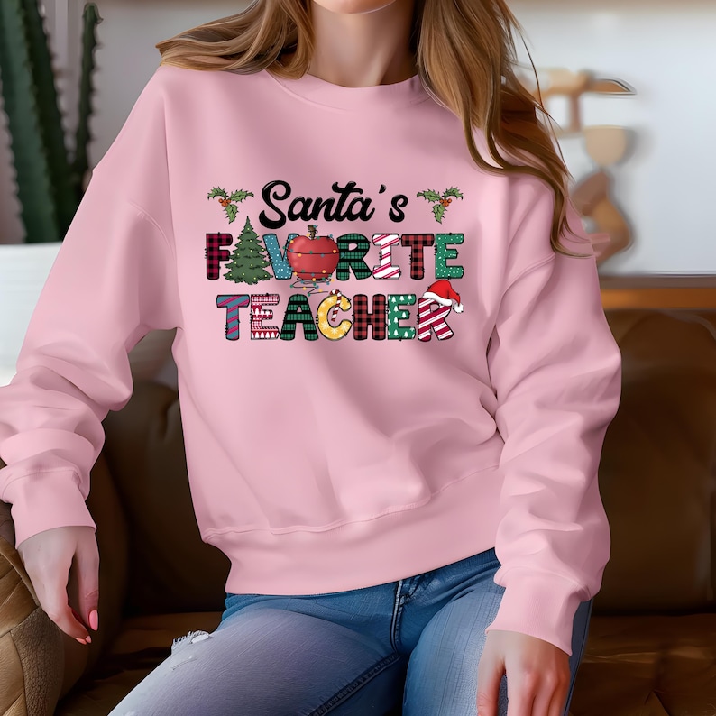 Santa Favorite Teacher Dtf Transfer, Ready to Press, Heat Transfer, Dtf