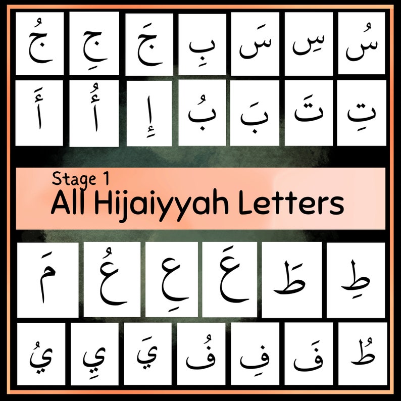Arabic Hijaiyah Letters Alphabet Printable Quran Learning البطاقات
