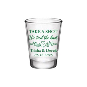 We Tied the Knot Wedding Shot Glasses Wedding Favors