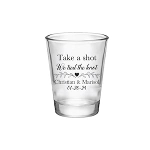 We Tied the Knot Wedding Shot Glasses