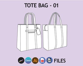 Streetwear Tote Bag Mock up Fashion Wear Digital Clothing Procreate Mock up Digital Illustrator PNG Mock up File