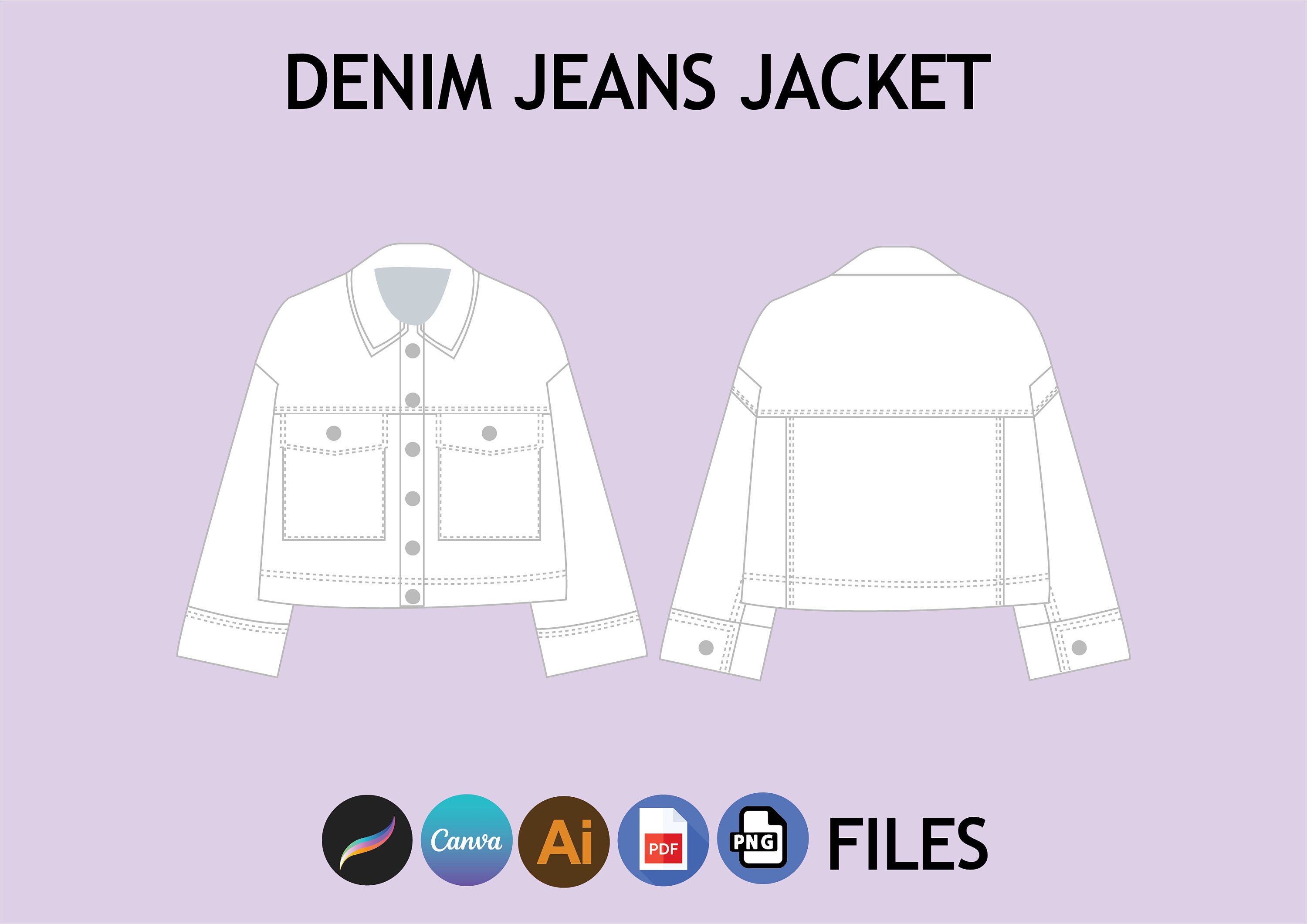 Streetwear Denim Jeans Jacket Mock up Fashion Wear Digital