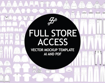 Full Store Access Vector Mockup Digital Template Fashion Wear Digital Clothing Procreate  Tech Pack Editable Illustrator  Download File