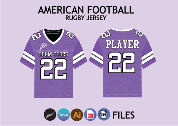 American Football Rugby Jersey Mockup Fashion Wear Digital