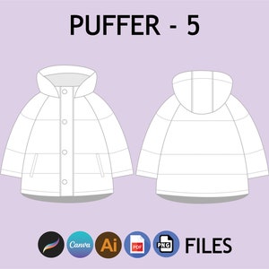 Puffer Jacket Streetwear Mockup Fashion Wear Digital Clothing Procreate Mockup Digital Illustrator Mockup PNG File