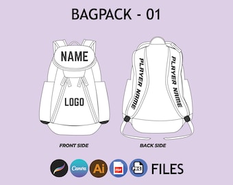 BagPackMockup Fashion Wear Digital Clothing Procreate Mockup Digital Illustrator Mockup PNG File