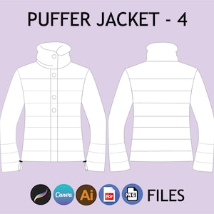 Pufferjack Streetwear Mockup Modekleding Digitale Kleding Procreate Mockup Digitale Illustrator Mockup PNG-bestand