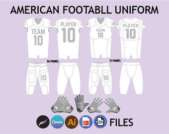 American Football Uniform with Rugby Gloves Mock up Fashion Wear Digital Clothing Procreate Mockup Digital Illustrator Mock up PNG File