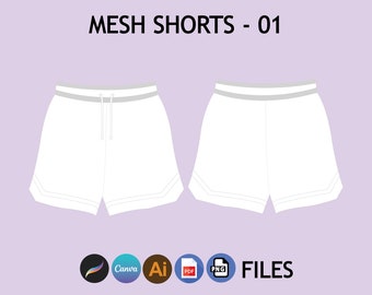 Streetwear Mesh Shorts Mock up Fashion Wear Digital Clothing Procreate Mock up Digital Illustrator PNG Mock up File