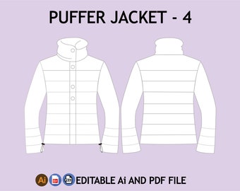 Puffer Jacket Streetwear Mockup Fashion Wear Digital Clothing Procreate Mockup Digital Illustrator Mockup PNG File