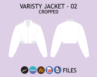 Ropa de calle Varisty chaqueta maqueta ropa de moda ropa digital Procreate maqueta ilustrador digital PNG maqueta archivo
