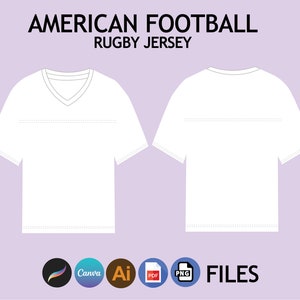 American Football Rugby Jersey Mockup Fashion Wear Digital Clothing Procreate Mockup Digital Illustrator Mockup PNG File