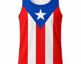 Mens Puerto Rican Flag Tank Top | Boricua Pride All-Over Print Gym Wear