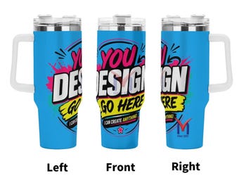 Custom 40oz Tumbler With Handle & Straw – Personalized Full-Wrap Print (Printed in USA)