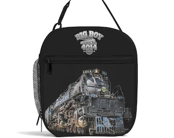 Big Boy 4014 Train Lunch Bag, Steam Locomotive Insulated Lunchbox, Railroad Fan Gift, Train Lover School Lunch Tote