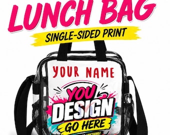 Custom Clear Lunch Bag, Transparent PVC Lunch Tote, Personalized Front Design Lunch Box, Waterproof School Lunch Bag, Back to School Gift