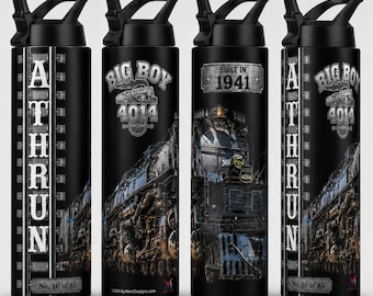Personalized Big Boy 4014 20-oz Water Bottle, Custom Train Lover Bottle, Steam Locomotive Kids Bottle, Matching Lunch Bag Gift