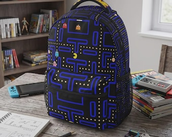 Pac-Man Arcade  Personalized 15" Backpack | Custom Name School Bag