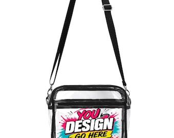 Custom Clear Crossbody Bag with UV Print | Personalized Transparent PVC Shoulder Bag