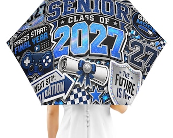 Senior Class of 2027 Custom Umbrella – Grad Mode Gaming Design