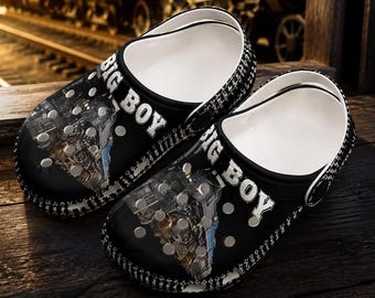Big Boy 4014 Train Kids Clogs, Steam Locomotive Shoes, Railroad Gift for Kids, Train Lover Sandals