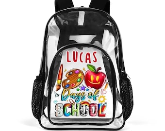 Your Own Design Large 17 Inch Clear Bag PVC See Through Transparent School Backpack