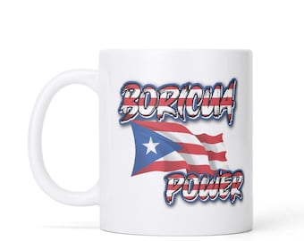 Boricua Power Mug | Puerto Rican Coffee Cup | Puerto Rico Flag Mug | Boricua Gift | Rican Pride Cup | Puerto Rican Gift