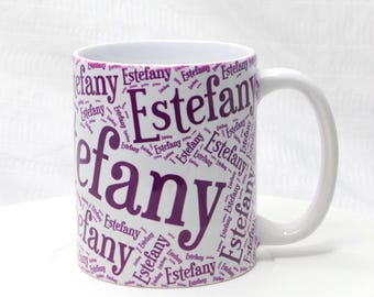 Personalized Name Mug With Gift Box Option | Custom Word Art Coffee Mug | Custom Name Gift Mug