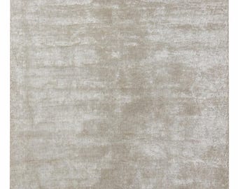 Handwoven Bamboo Silk Rug: Soft Beige Luxury Area Rug