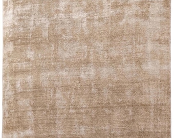Handwoven Beige Bamboo Silk Rug – Modern Minimalist Luxury Carpet