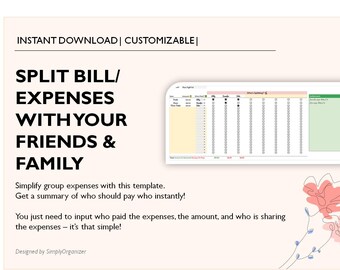 Split Bill/Expenses with Friends & Family - Google Sheets