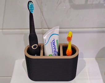 Toothbrush and Toothpaste Caddy - Two-Piece Bathroom Organiser