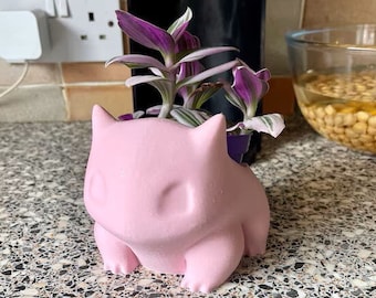 Bulbasaur-Inspired Succulent Planter Pot - 4 Sizes with Drainage Option