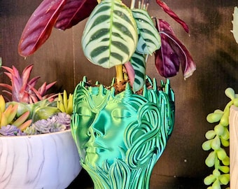 Woman's Head Planter Vase - Elegant Home Decor